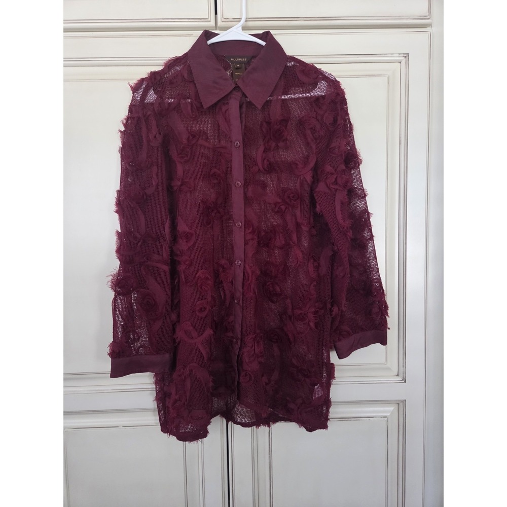 Floral Ribbon Roses Sheer Top Whimsigoth Women's M Dark Romantic Classy Sexy‎